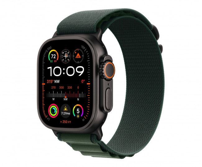 Apple Watch Ultra 2 GPS + Cellular 49mm Black Titan. Case w. Dark Green Alpine Loop M (MX4R3) б/у